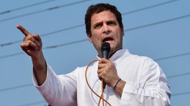 Congress president Rahul Gandhi speaks during his Janashirvada Yatra in Srirangapatna town on Sunday. (PTI Photo) Congress president Rahul Gandhi speaks during his Janashirvada Yatra in Srirangapatna town on Sunday. (PTI Photo)