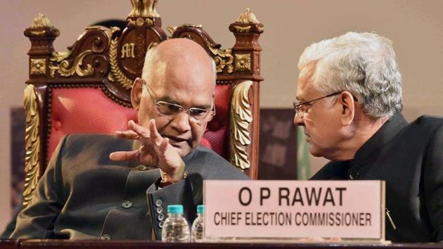President Ram Nath Kovind with Chief Election Commissioner OP Rawat during the 8th National Voters' Day celebrations in New Delhi. (PTI Photo) President Ram Nath Kovind with Chief Election Commissioner OP Rawat during the 8th National Voters' Day celebrations in New Delhi. (PTI Photo)