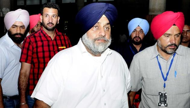 SAD president Sukhbir Singh Badal at the assembly during the budget session in Chandigarh on Tuesday. (Keshav Singh /HT) SAD president Sukhbir Singh Badal at the assembly during the budget session in Chandigarh on Tuesday. (Keshav Singh /HT)