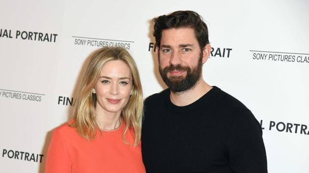 Emily Blunt and John Krasinski attend the Final Portrait New York screening at Guggenheim Museum.(AFP)