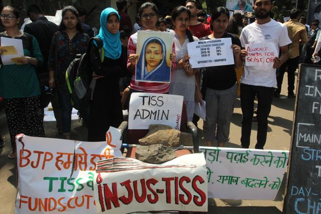 A bandh was called by TISS Students’ Union on February 21 to protest the institute’s decision to withdraw the fee waiver given to SC, ST and OBC students. (HT file) A bandh was called by TISS Students’ Union on February 21 to protest the institute’s decision to withdraw the fee waiver given to SC, ST and OBC students. (HT file)