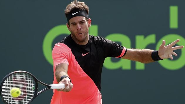 Juan Martin del Potro of Argentina hits a forehand against Filip Krajinovic of Serbia during their Miami Open encounter. (USA TODAY Sports) Juan Martin del Potro of Argentina hits a forehand against Filip Krajinovic of Serbia during their Miami Open encounter. (USA TODAY Sports)