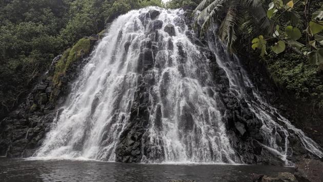 The Kepirohi Waterfall located near the ancient city of Nan Madol in Pohnpei, Micronesia.(AP)