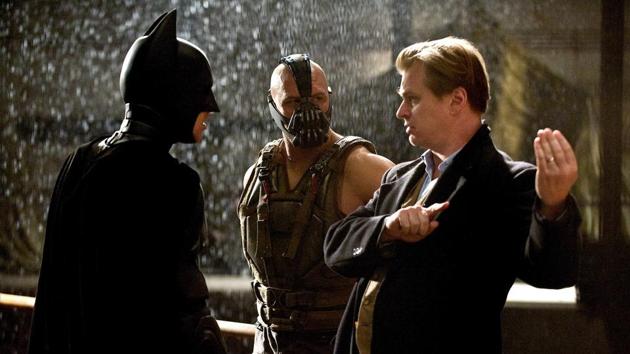 Christopher Nolan on the set of The Dark Knight Rises.