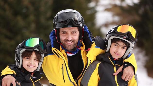 Hrithik Roshan with his sons Hrehaan and Hridaan. (Instagram) Hrithik Roshan with his sons Hrehaan and Hridaan. (Instagram)