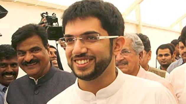 Aaditya Thackeray, who celebrated the win with the Yuva Sena cadre at Sena Bhavan, said that the win is a “victory of faith in the Sena”.(HT File Photo)