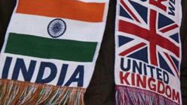 Banners seen during Prime Minister Narendra Modi’s rally at Wembley Stadium in London on November 13, 2015.(AFP File Photo)