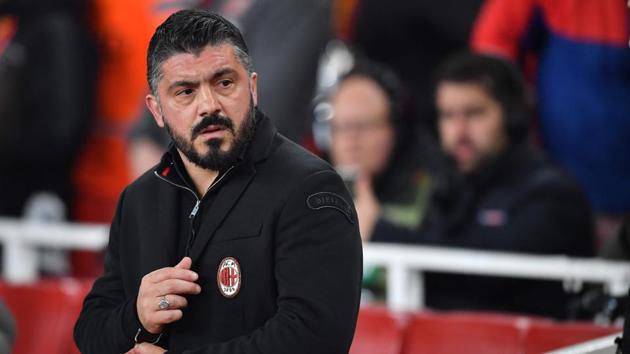 Gennaro Gattuso, who was previously AC Milan’s youth team coach, took over the seven-time European champions from Vincenzo Montella last November and has rekindled the club’s season.(AFP)