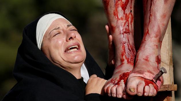 An actor, portraying Mary, takes part in an interactive Passion play in the grounds of Mount Carmel Mental Hospital in Attard, Malta. (Darrin Zammit Lupi / REUTERS) An actor, portraying Mary, takes part in an interactive Passion play in the grounds of Mount Carmel Mental Hospital in Attard, Malta. (Darrin Zammit Lupi / REUTERS)