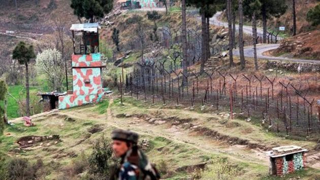 A view of an Indian border post near fencing on the Line of Control (LoC) in Balakot Sector in Poonch.(PTI File Photo)