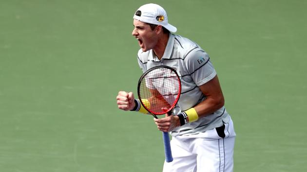 John Isner beat Hyeon Chung 6-1, 6-4 to enter the semi-finals of the Miami Open tennis tournament. (AFP) John Isner beat Hyeon Chung 6-1, 6-4 to enter the semi-finals of the Miami Open tennis tournament. (AFP)
