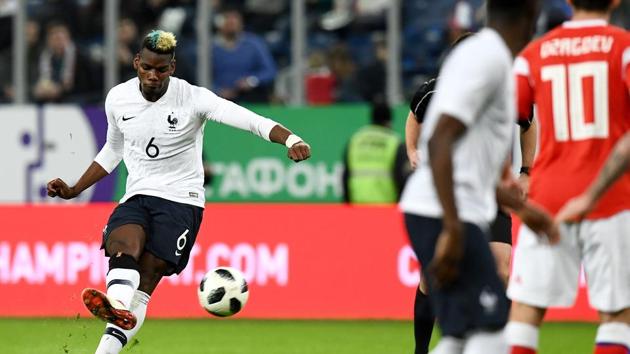 An AFP photographer heard imitation ape noises aimed at Barcelona forward Ousmane Dembele (not pictured), while internet users reported similar abuse from sections of the 50,000 crowd targeting Manchester United’s star Paul Pogba (L).(AFP)