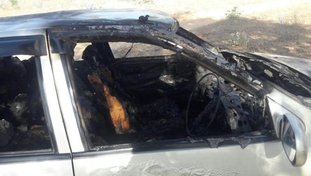 Victim Subeh Singh was in the driver’s seat and was talking on the phone when the car caught fire. Victim Subeh Singh was in the driver’s seat and was talking on the phone when the car caught fire.