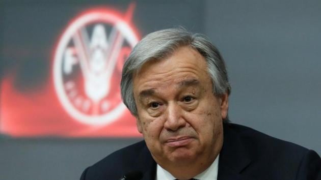 UN secretary-general Antonio Guterres talks during a news conference in Rome, on March 15.(Reuters file photo)