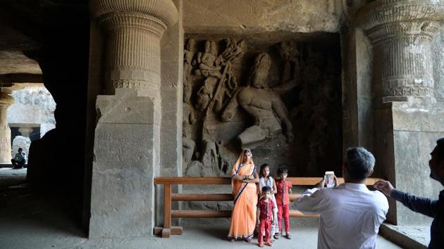 Elephanta, also known as Gharapuri, meaning “the city of caves” is a world away from Mumbai. Monkeys outnumber humans and there are no cars on the island, just a miniature railway. The only shops are stalls selling snacks and trinkets for tourists. (Punit Paranjpe / AFP) Elephanta, also known as Gharapuri, meaning “the city of caves” is a world away from Mumbai. Monkeys outnumber humans and there are no cars on the island, just a miniature railway. The only shops are stalls selling snacks and trinkets for tourists. (Punit Paranjpe / AFP)