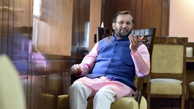 Union human resource development minister Prakash Javadekar on Friday asked engineering students to develop a distribution system that could prevent the leak of question papers as outrage mounted over the CBSE’s decision to re-conduct Class 10 mathematics and Class 12 economics exams after the tests were circulated on social media. (Raj K Raj / HT File)