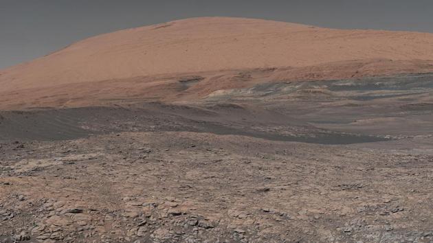 This image provided by NASA, assembled from a series of January 2018 photos of Mars made by the Mars Curiosity rover.(AP File Photo)