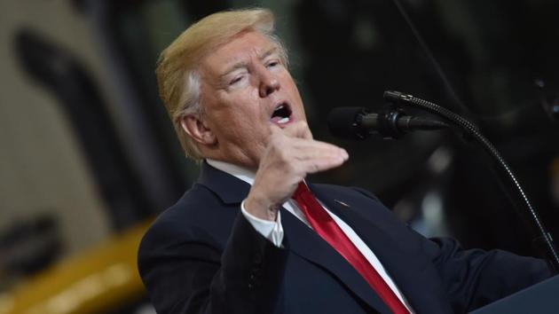 US President Donald Trump speaks at the Richfield Training Site, south of Cleveland, Ohio.(AFP Photo)