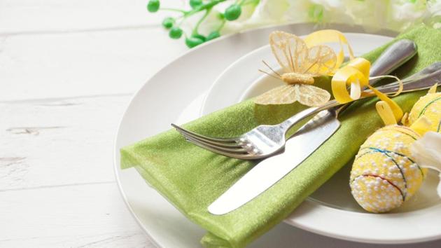 Get your feast Instagram- ready as the table is set aplomb with Easter eggs, wine, pudding and pie.(Shutterstock) Get your feast Instagram- ready as the table is set aplomb with Easter eggs, wine, pudding and pie.(Shutterstock)