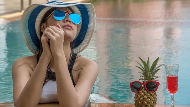 A dip in the pool can beat the summer heat but it can leave a severe tan on the skin for months.(Shutterstock) A dip in the pool can beat the summer heat but it can leave a severe tan on the skin for months.(Shutterstock)