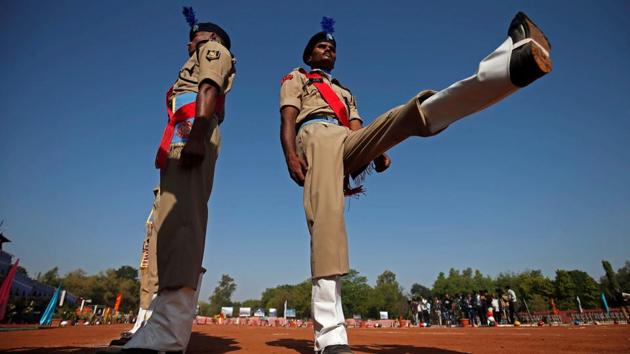 Central Reserve Police Force (CRPF) personnel march during a graduation parade in Gandhinagar, Gujarat. (Amit Dave / REUTERS) Central Reserve Police Force (CRPF) personnel march during a graduation parade in Gandhinagar, Gujarat. (Amit Dave / REUTERS)