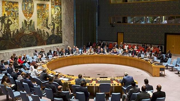 Members of the United Nations Security Council during a meeting at the UN headquarters in New York.(Reuters File Photo)