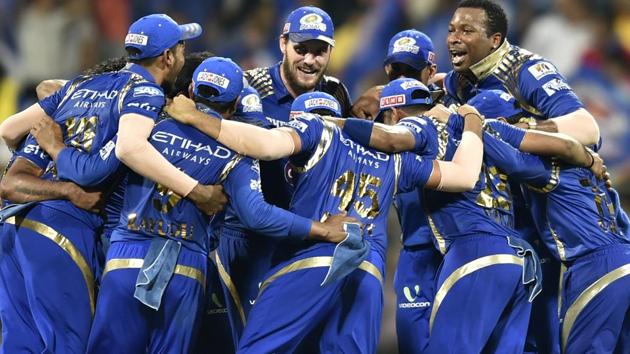 Mumbai Indians won the trophy for the third time in 2015. They defeat Chennai Super Kings in the summit clash. (HT Photo) 