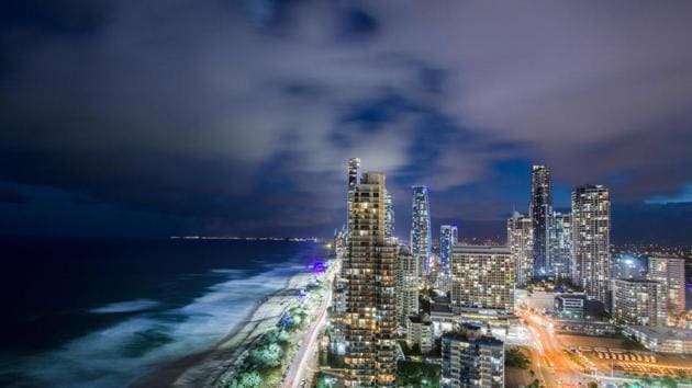 Rain clouds moving over the Gold Coast, the host city of 2018 Gold Coast Commonwealth Games on Sunday.(AFP)