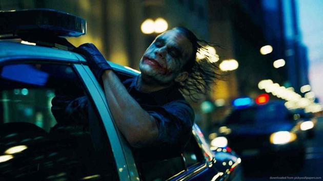 Heath Ledger as The Joker in The Dark Knight.