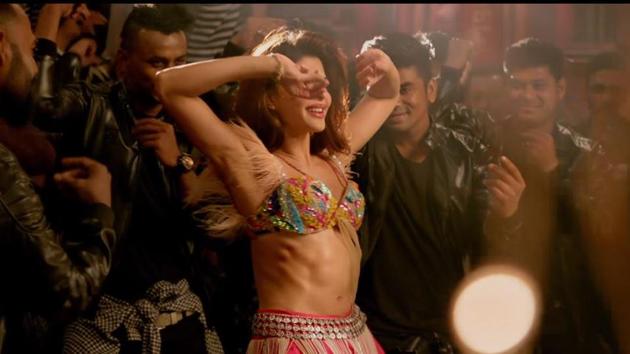 Ribcage alert! Actor Jacqueline Fernandez in the remake of Madhuri Dixit’s hit number Ek Do Teen.