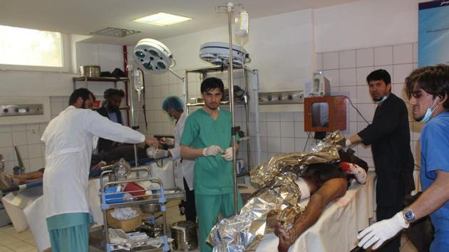 An Afghan resident is treated at a hospital following an airstrike in Kunduz on April 2. (AFP Photo) An Afghan resident is treated at a hospital following an airstrike in Kunduz on April 2. (AFP Photo)