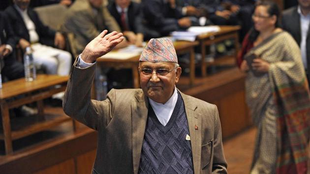 File photo of Nepal's prime minister KP Sharma Oli.(AFP photo)