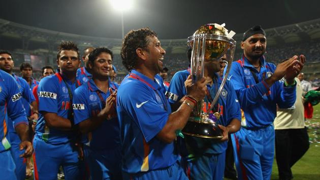 Sachin Tendulkar finally accomplished his dream of winning the World Cup after MS Dhoni’s Indian cricket team secured the title after a gap of 28 years.(Getty Images)