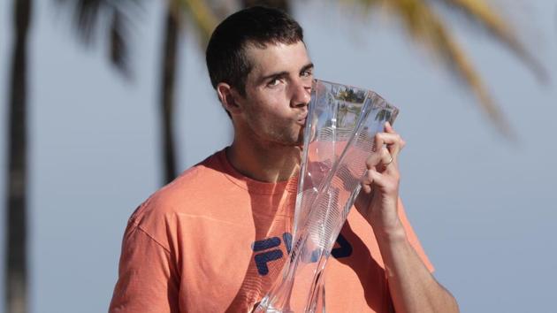 John Isner won his first Masters title at the Miami Open on home soil, producing a brilliant display of serving to beat Alexander Zverev.(AP) John Isner won his first Masters title at the Miami Open on home soil, producing a brilliant display of serving to beat Alexander Zverev.(AP)