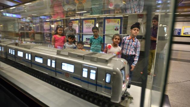 The Delhi Metro Museum at the Patel Chowk Metro Station which showcases the genesis and history of the Delhi Metro, covering major milestones. Possibly the only museum in a functional Metro station worldwide, it has a rich display of photographs and models of trains, stations, and interactive pods that show videos and films on the Metro. (Raj K Raj / HT Photo) The Delhi Metro Museum at the Patel Chowk Metro Station which showcases the genesis and history of the Delhi Metro, covering major milestones. Possibly the only museum in a functional Metro station worldwide, it has a rich display of photographs and models of trains, stations, and interactive pods that show videos and films on the Metro. (Raj K Raj / HT Photo)