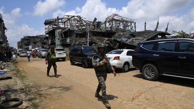 The battle, which ended in October, was the biggest security crisis under firebrand President Rodrigo Duterte. The destruction was similar to that inflicted on Aleppo or Mosul, military and local officials say. (Ted Aljibe / AFP)