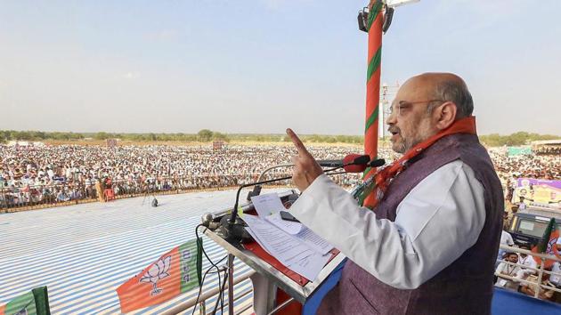 BJP national president Amit Shah addresses an Other Backward Classes Convention in Kaginele, Karnataka, on Tuesday. (PTI photo) BJP national president Amit Shah addresses an Other Backward Classes Convention in Kaginele, Karnataka, on Tuesday. (PTI photo)