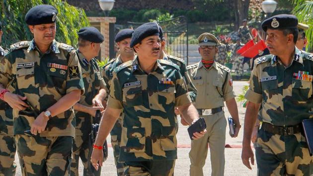 BSF Director General KK Sharma at BSF HQ Campus Paloura in Jammu.(PTI File Photo) BSF Director General KK Sharma at BSF HQ Campus Paloura in Jammu.(PTI File Photo)
