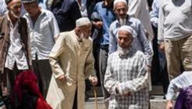 Muslims leaving a Mosque after Friday prayers in Hotan, in China's Xinjiang Uighur Autonomus Region. It is widely believed that though there is freedom of religious belief in China, there is no freedom to practice religion.(AFP File) Muslims leaving a Mosque after Friday prayers in Hotan, in China's Xinjiang Uighur Autonomus Region. It is widely believed that though there is freedom of religious belief in China, there is no freedom to practice religion.(AFP File)
