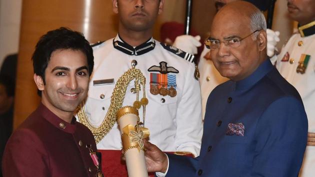 Multiple world title holder cueist Pankaj Advani also received the honour on Monday. (PTI)