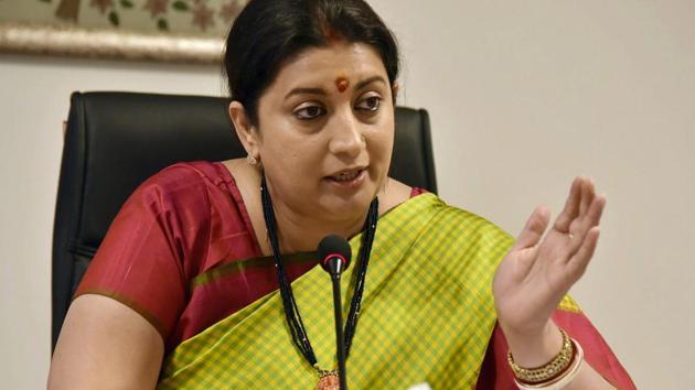 Union information and broadcasting minister Smriti Irani(PTI File Photo)