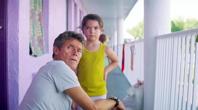 Willem Dafoe and Brooklynn Prince in The Florida Project.