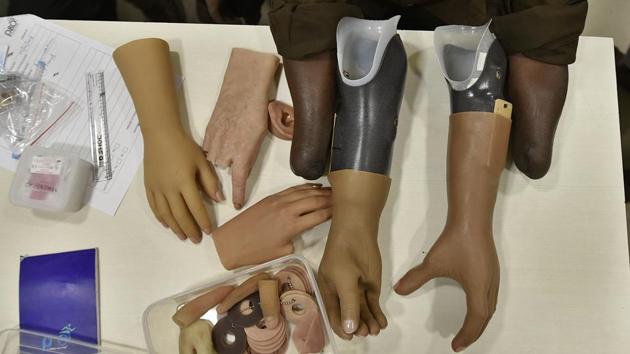 Almost 15,000 persons have been rehabilitated by the company and 10-15 new queries come every day including requests from foreign customers. And with doctors endorsing a made-in-India prosthetic provided quality standards are maintained, such products can address the need of the hour for Indian amputees. (Raj K Raj / HT Photo) Almost 15,000 persons have been rehabilitated by the company and 10-15 new queries come every day including requests from foreign customers. And with doctors endorsing a made-in-India prosthetic provided quality standards are maintained, such products can address the need of the hour for Indian amputees. (Raj K Raj / HT Photo)