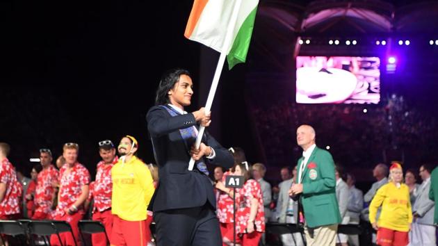 Follow highlights of Commonwealth Games 2018 opening ceremony here as Gold Coast plays host to the 21st edition of the Games. India's flag bearer PV Sindhu leads her team into Carrara Stadium for the opening ceremony.(AFP)