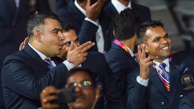 Olympic medallist shooter Gagan Narang during the opening ceremony. (PTI)