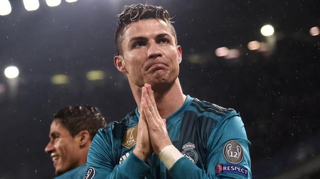Ronaldo promptly folded his hands to thank the Juve faithful for their gesture. (AFP) Ronaldo promptly folded his hands to thank the Juve faithful for their gesture. (AFP)