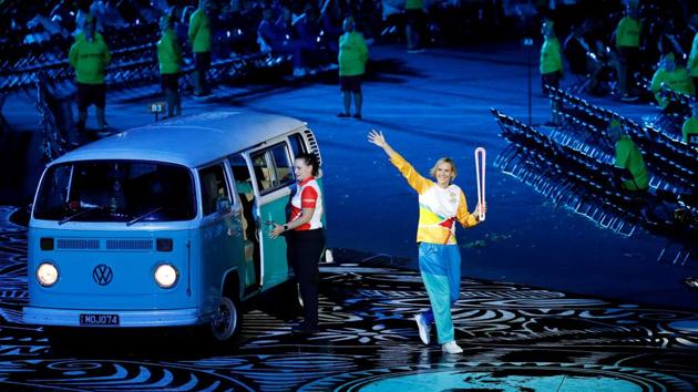 Former Australian athlete Susie O'Neill during the opening ceremony. (REUTERS)