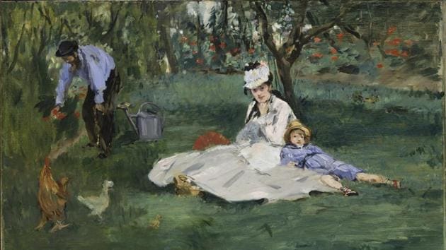 This photo provided by The Metropolitan Museum of Art shows Edouard Manet's ‘The Monet Family in Their Garden at Argenteuil,’ oil on canvas 1874.(AP) This photo provided by The Metropolitan Museum of Art shows Edouard Manet's ‘The Monet Family in Their Garden at Argenteuil,’ oil on canvas 1874.(AP)