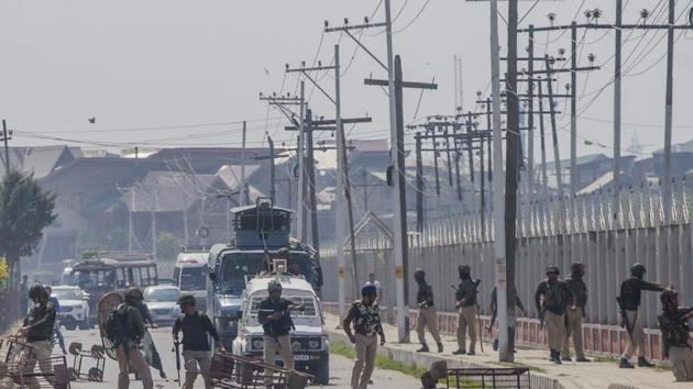 Authorities have decided to close all educational institutions and postpone exams scheduled for Wednesday as tension continued in the Kashmir Valley. Heavy security deployment is also in place to maintain law and order. (Dar Yasin / AP) Authorities have decided to close all educational institutions and postpone exams scheduled for Wednesday as tension continued in the Kashmir Valley. Heavy security deployment is also in place to maintain law and order. (Dar Yasin / AP)