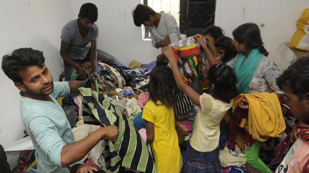 Other help in the form of medicines and clothing has also come in through pooled efforts by local residents. (Samir Jana / HT Photo) Other help in the form of medicines and clothing has also come in through pooled efforts by local residents. (Samir Jana / HT Photo)